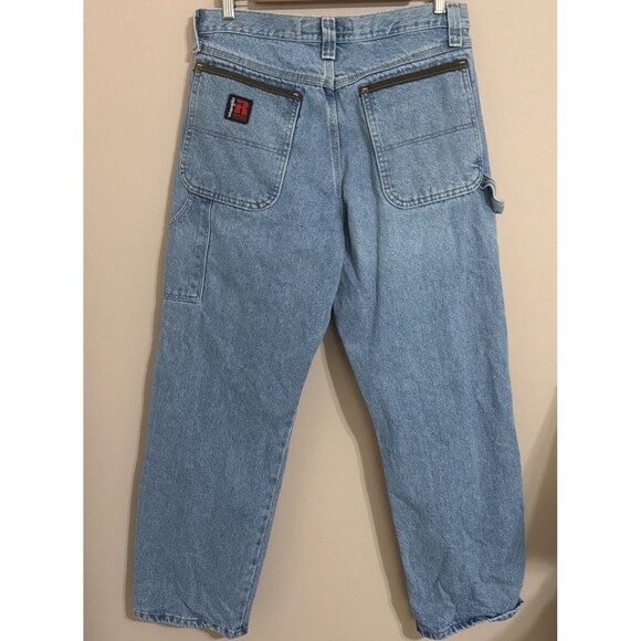 Wrangler Riggs Workwear Jeans Mens 33x30 Blue Carpenter Hammer Loop Denim - Picture 6 of 11
